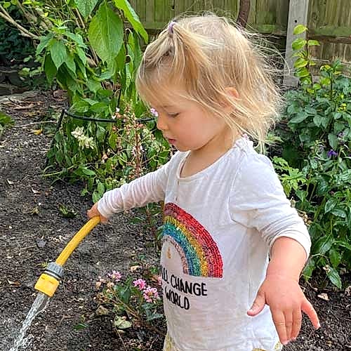 2 year old watering
